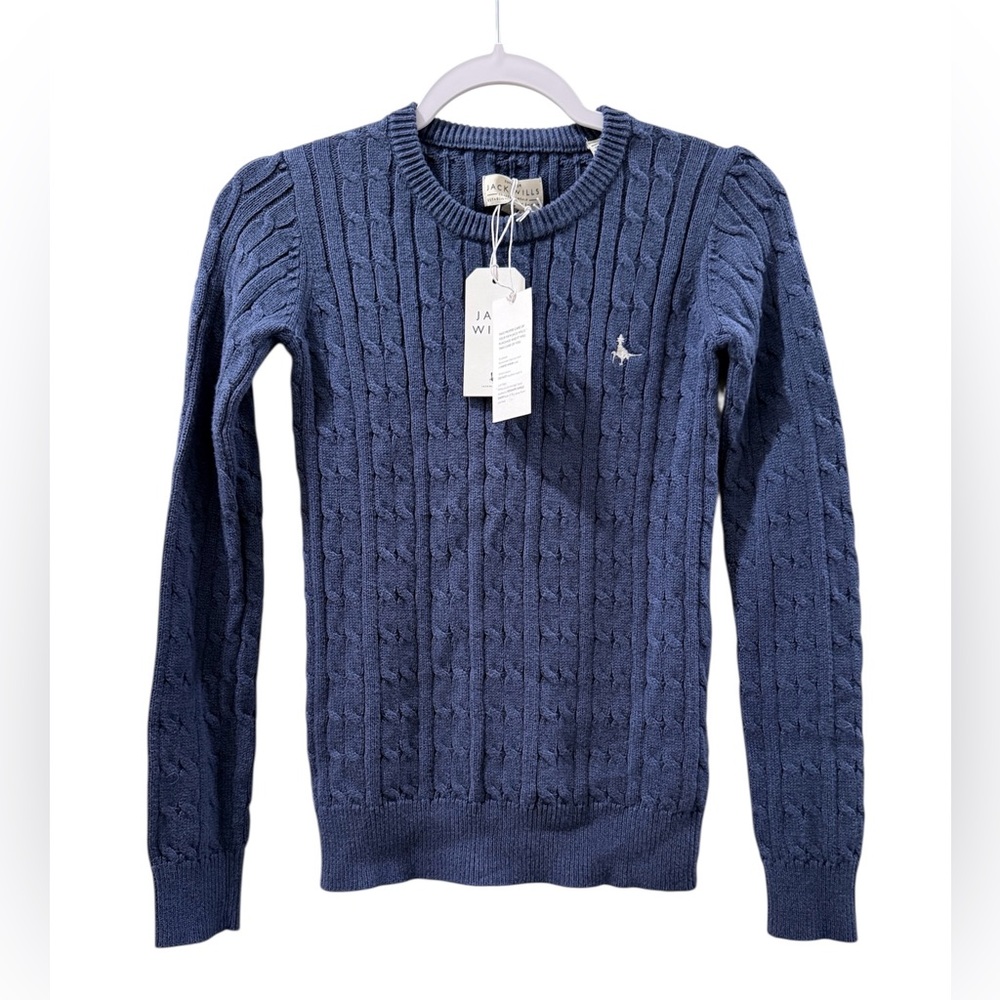 NWT Jack Wills Tinsbury women’s 0 long sleeve navy cable crew sweater